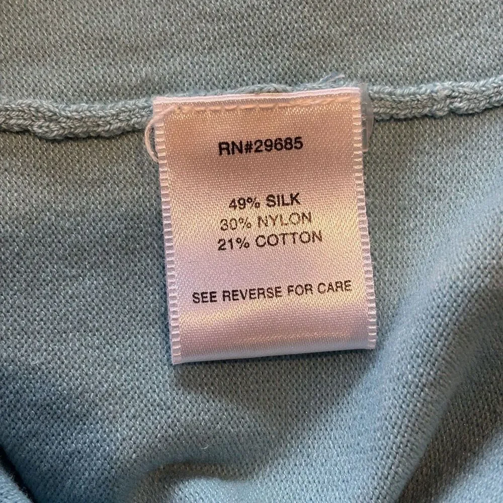 Pendleton Women’s Cardigan Silk Blend Button Down Light Blue V Neck Petite Small